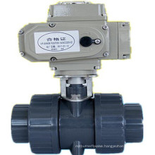 double union true union PVC motorized ball valve, PVC ball valve,